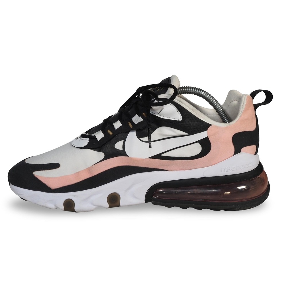 Nike Air Max 270 React Women's 11 Running Shoes Black White Coral AT6174-005 - Picture 7 of 12